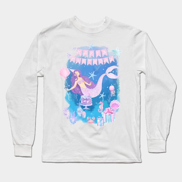 Sea Bottom Long Sleeve T-Shirt by Prilidiarts